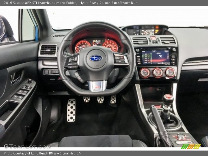 Dashboard of 2016 WRX STI HyperBlue Limited Edition