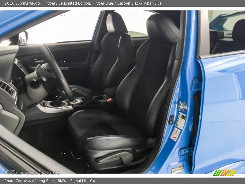 Front Seat of 2016 WRX STI HyperBlue Limited Edition