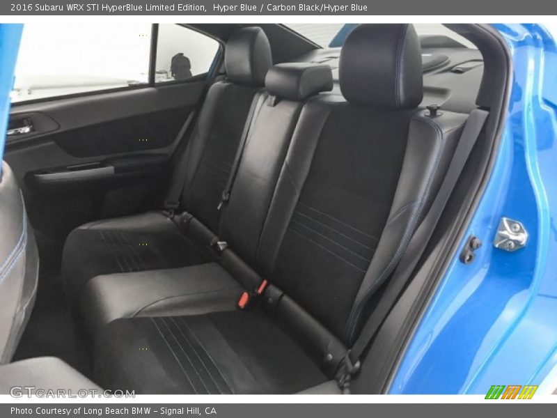 Rear Seat of 2016 WRX STI HyperBlue Limited Edition