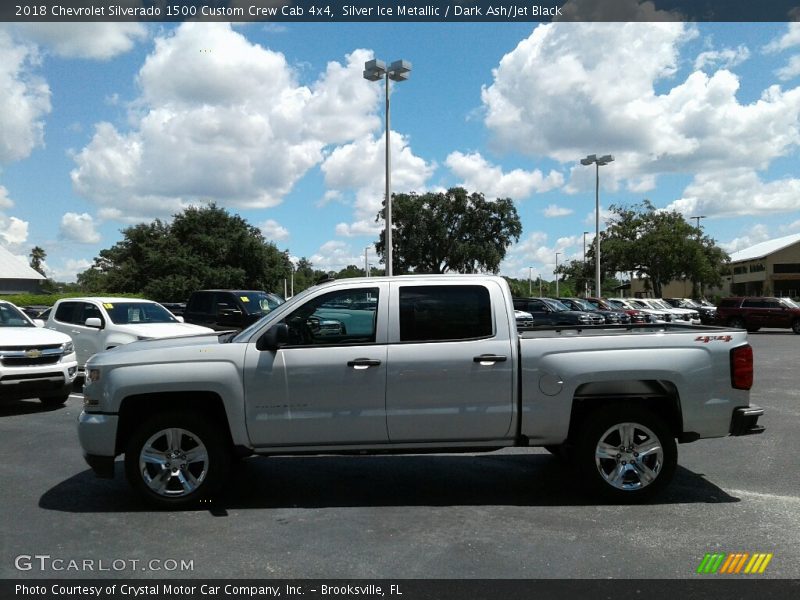 Silver Ice Metallic / Dark Ash/Jet Black 2018 Chevrolet Silverado 1500 Custom Crew Cab 4x4