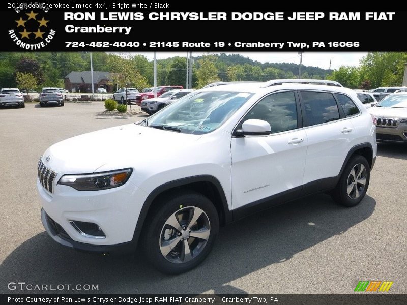 Bright White / Black 2019 Jeep Cherokee Limited 4x4