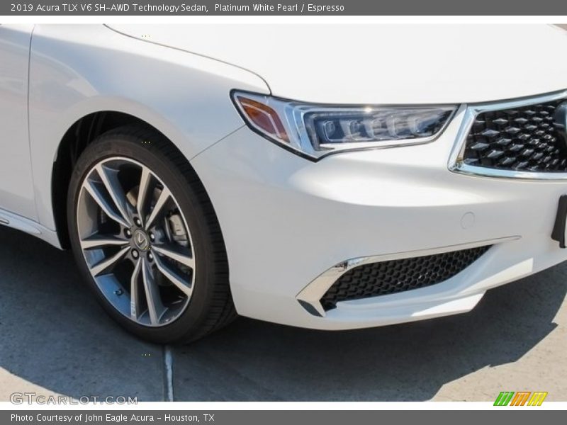 Platinum White Pearl / Espresso 2019 Acura TLX V6 SH-AWD Technology Sedan