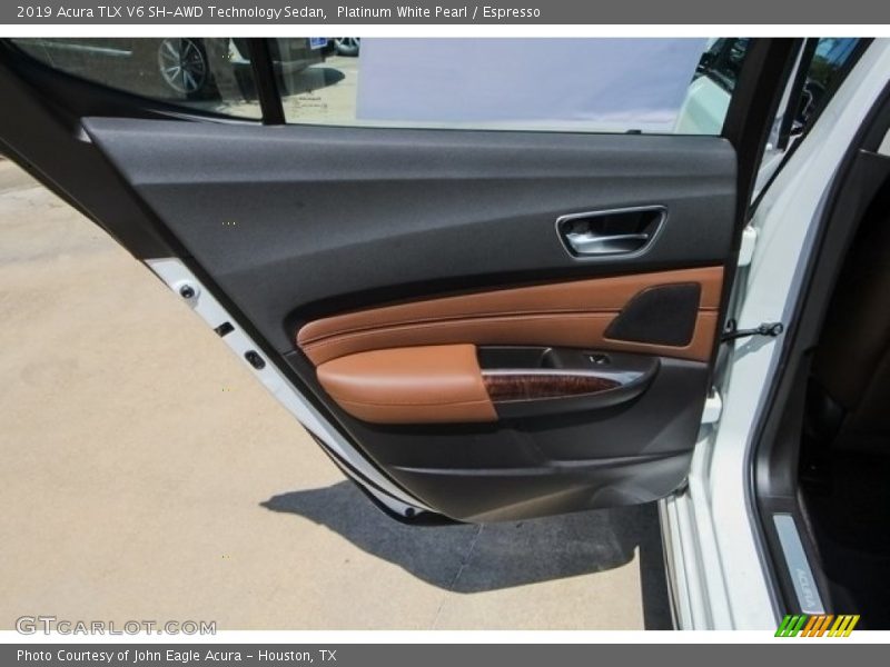 Platinum White Pearl / Espresso 2019 Acura TLX V6 SH-AWD Technology Sedan