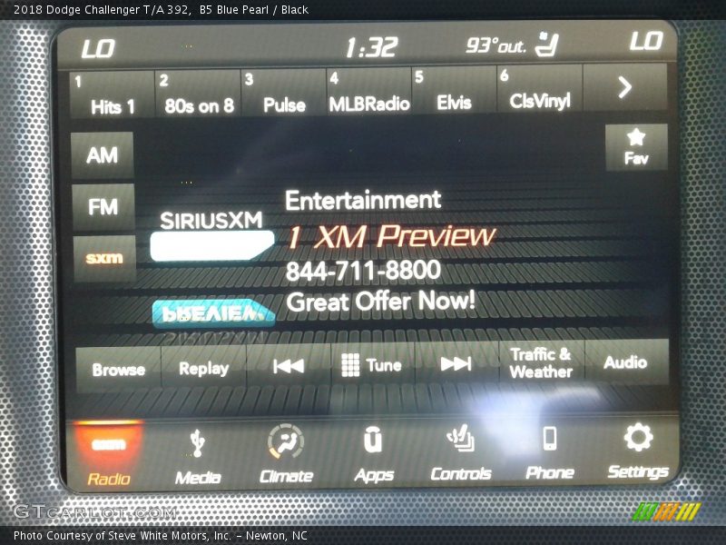 B5 Blue Pearl / Black 2018 Dodge Challenger T/A 392