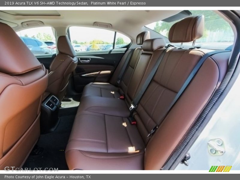Platinum White Pearl / Espresso 2019 Acura TLX V6 SH-AWD Technology Sedan