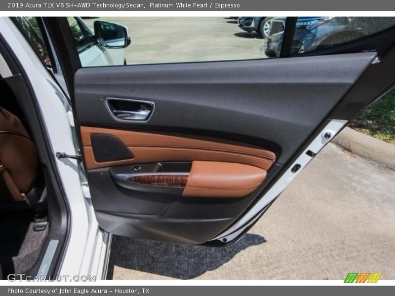 Platinum White Pearl / Espresso 2019 Acura TLX V6 SH-AWD Technology Sedan
