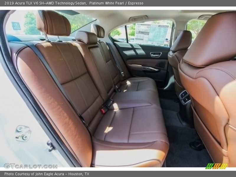 Platinum White Pearl / Espresso 2019 Acura TLX V6 SH-AWD Technology Sedan