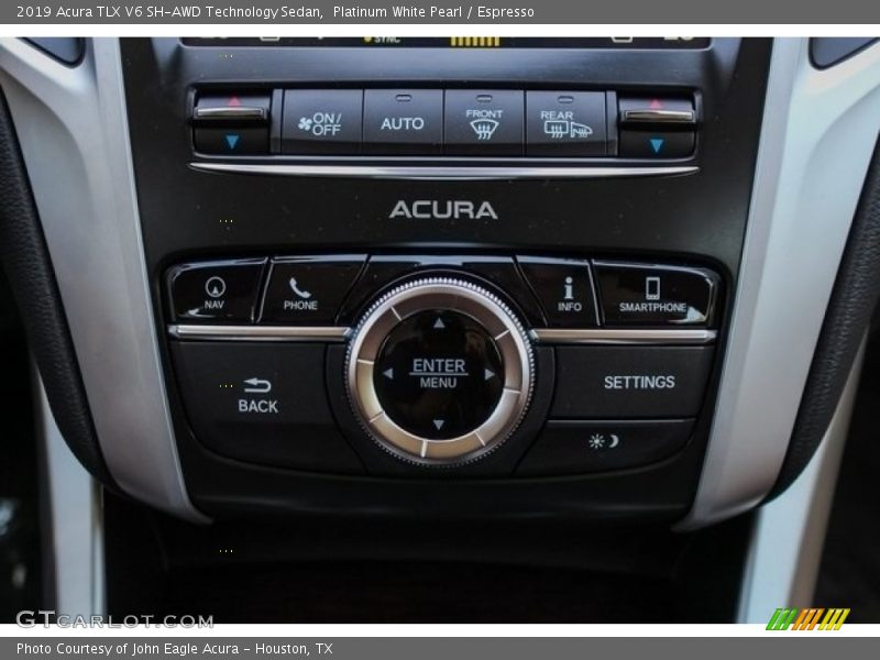 Platinum White Pearl / Espresso 2019 Acura TLX V6 SH-AWD Technology Sedan