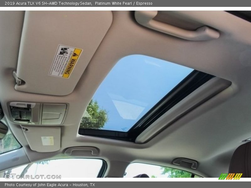Platinum White Pearl / Espresso 2019 Acura TLX V6 SH-AWD Technology Sedan