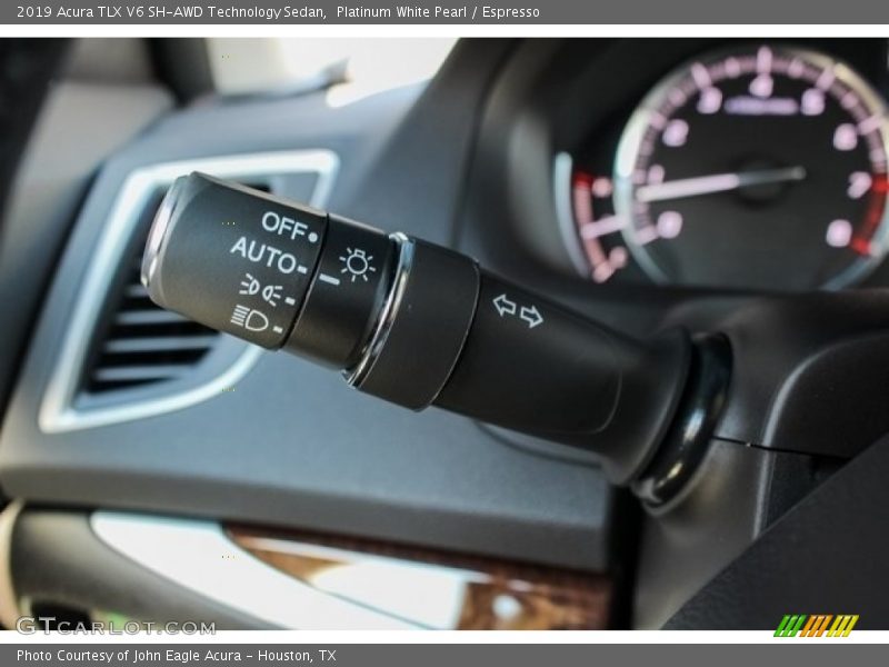 Platinum White Pearl / Espresso 2019 Acura TLX V6 SH-AWD Technology Sedan