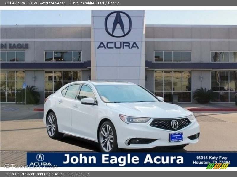 Platinum White Pearl / Ebony 2019 Acura TLX V6 Advance Sedan