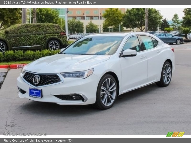 Platinum White Pearl / Ebony 2019 Acura TLX V6 Advance Sedan