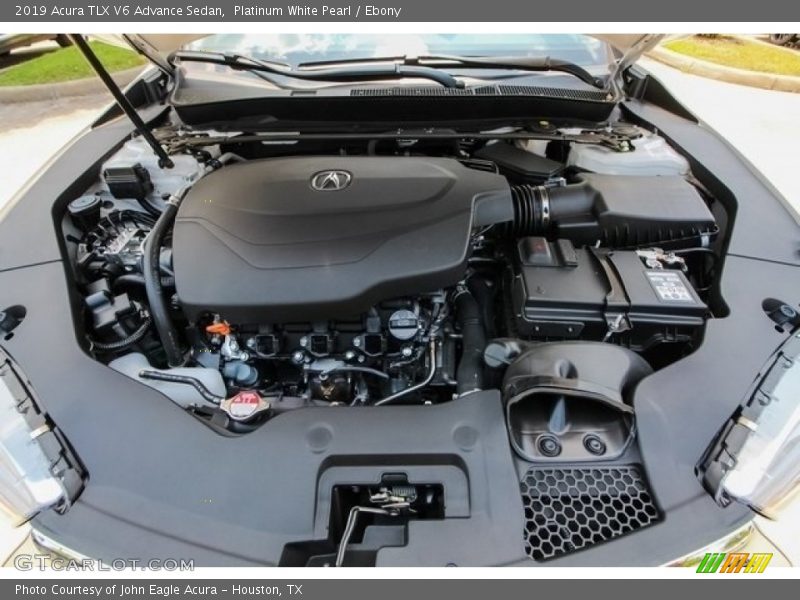 Platinum White Pearl / Ebony 2019 Acura TLX V6 Advance Sedan