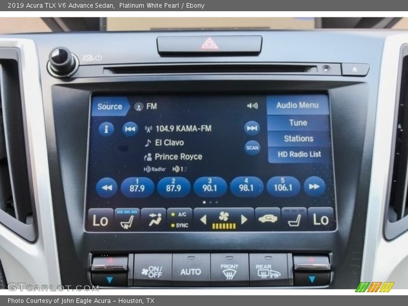 Platinum White Pearl / Ebony 2019 Acura TLX V6 Advance Sedan
