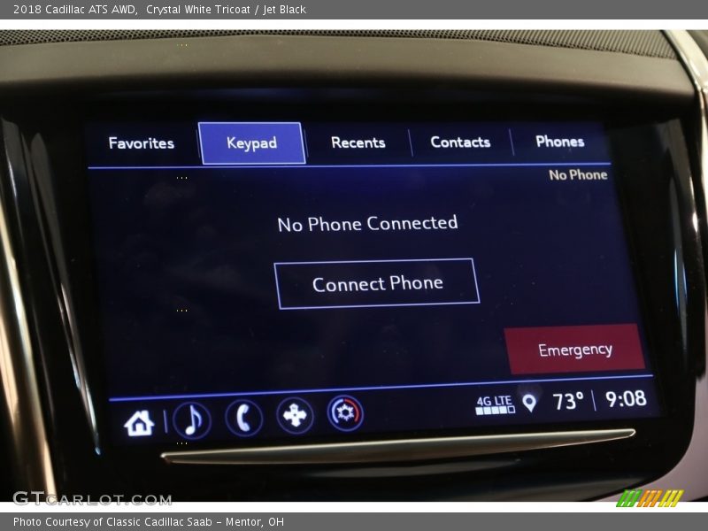 Crystal White Tricoat / Jet Black 2018 Cadillac ATS AWD