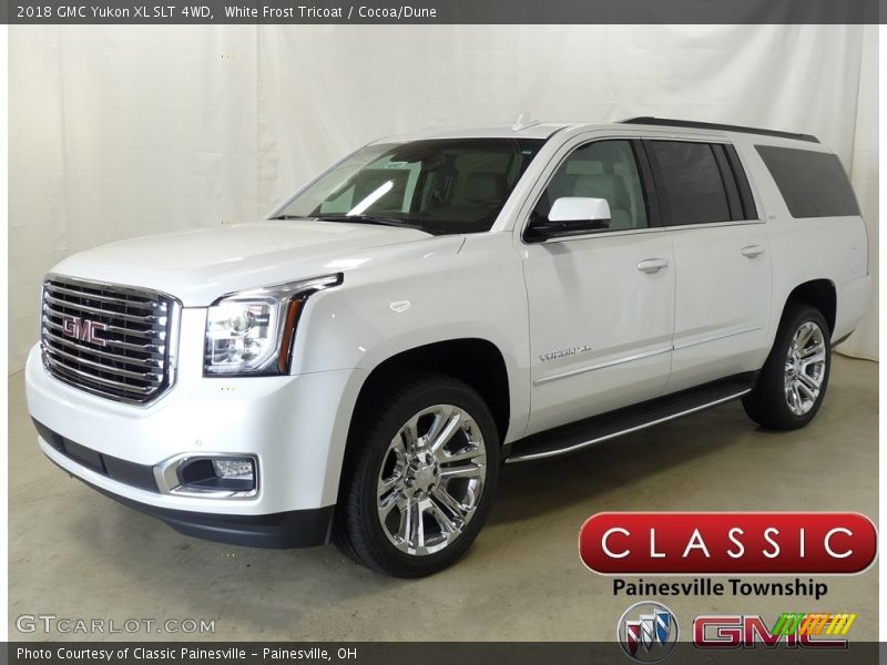 White Frost Tricoat / Cocoa/Dune 2018 GMC Yukon XL SLT 4WD