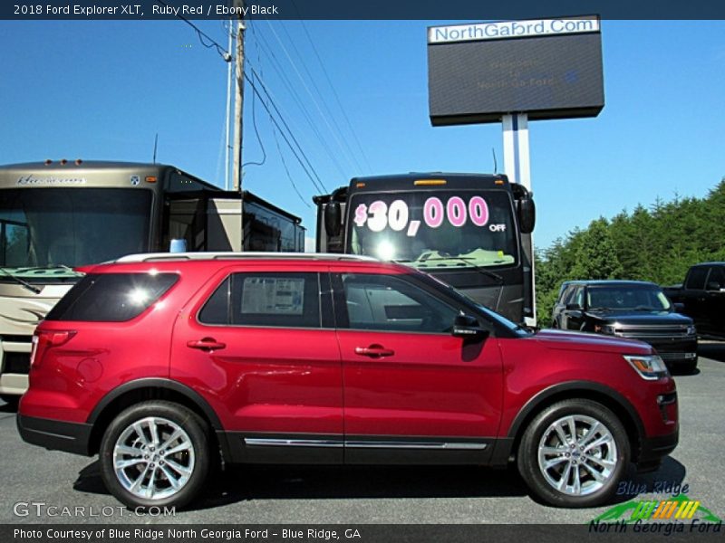 Ruby Red / Ebony Black 2018 Ford Explorer XLT