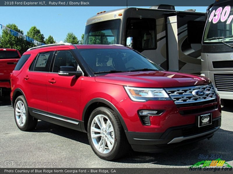 Ruby Red / Ebony Black 2018 Ford Explorer XLT