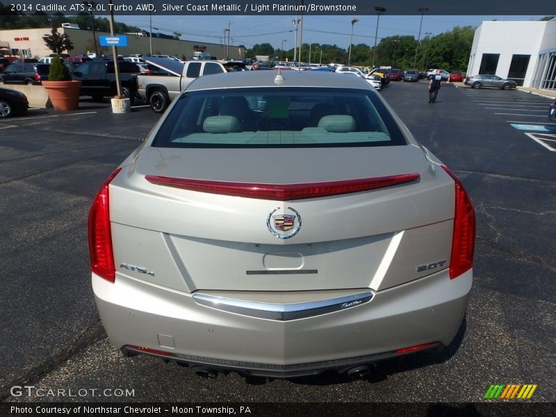 Silver Coast Metallic / Light Platinum/Brownstone 2014 Cadillac ATS 2.0L Turbo AWD
