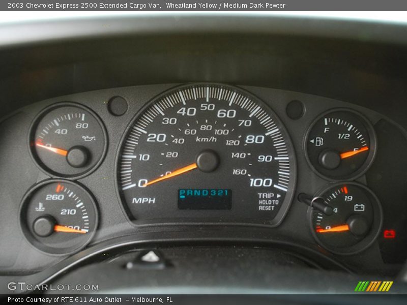 Wheatland Yellow / Medium Dark Pewter 2003 Chevrolet Express 2500 Extended Cargo Van
