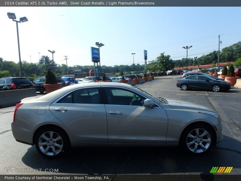 Silver Coast Metallic / Light Platinum/Brownstone 2014 Cadillac ATS 2.0L Turbo AWD