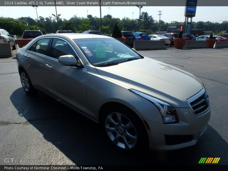 Silver Coast Metallic / Light Platinum/Brownstone 2014 Cadillac ATS 2.0L Turbo AWD