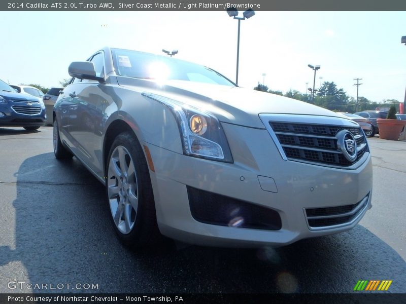 Silver Coast Metallic / Light Platinum/Brownstone 2014 Cadillac ATS 2.0L Turbo AWD