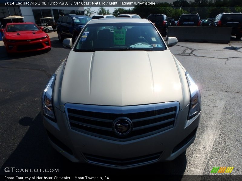 Silver Coast Metallic / Light Platinum/Brownstone 2014 Cadillac ATS 2.0L Turbo AWD