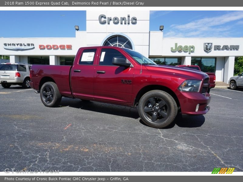 Delmonico Red Pearl / Black/Diesel Gray 2018 Ram 1500 Express Quad Cab
