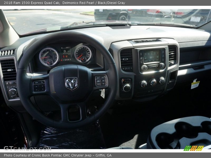 Delmonico Red Pearl / Black/Diesel Gray 2018 Ram 1500 Express Quad Cab