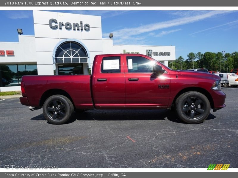 Delmonico Red Pearl / Black/Diesel Gray 2018 Ram 1500 Express Quad Cab