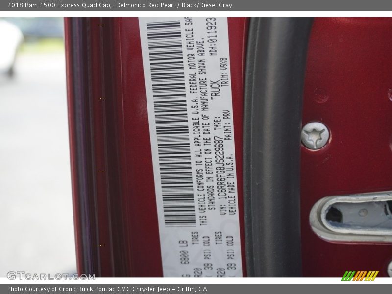Delmonico Red Pearl / Black/Diesel Gray 2018 Ram 1500 Express Quad Cab