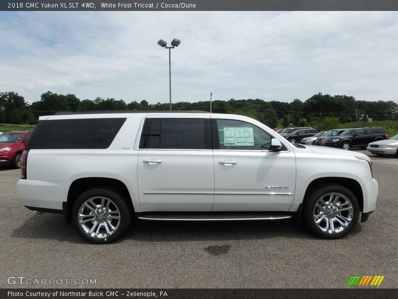 White Frost Tricoat / Cocoa/Dune 2018 GMC Yukon XL SLT 4WD