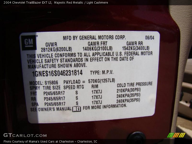 Majestic Red Metallic / Light Cashmere 2004 Chevrolet TrailBlazer EXT LS