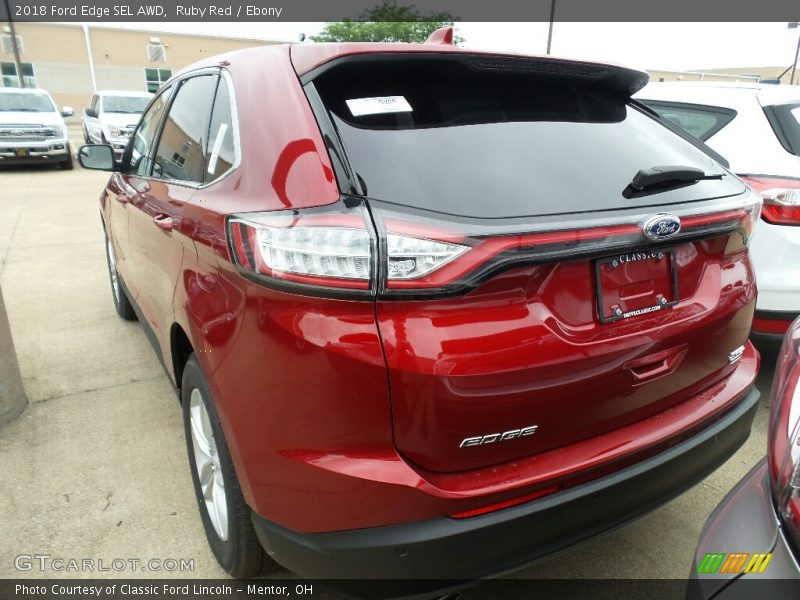 Ruby Red / Ebony 2018 Ford Edge SEL AWD