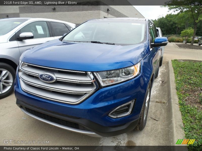 Lightning Blue / Ebony 2018 Ford Edge SEL AWD