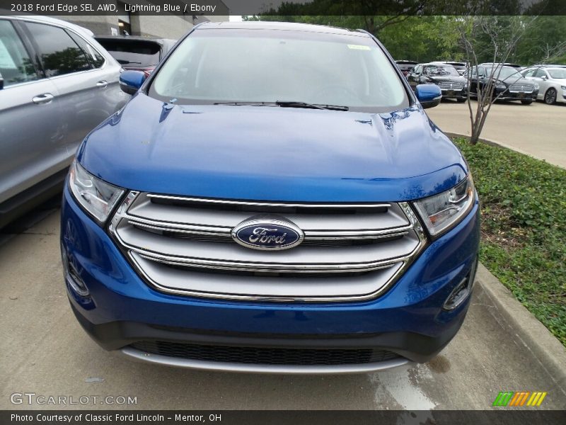 Lightning Blue / Ebony 2018 Ford Edge SEL AWD