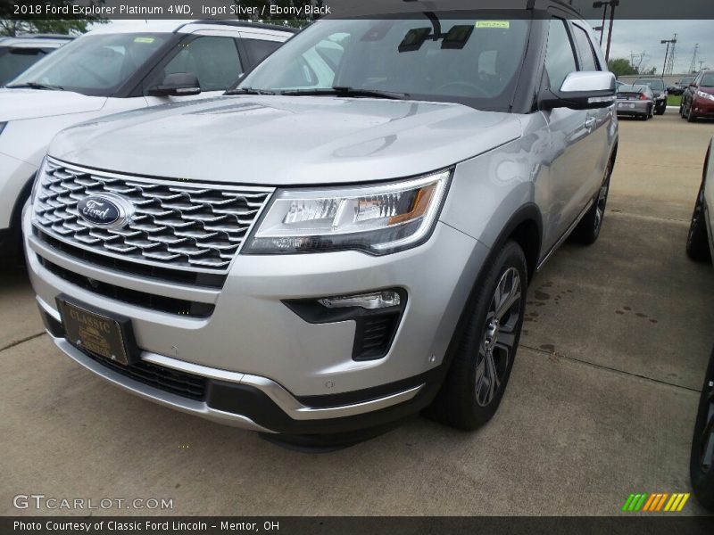 Ingot Silver / Ebony Black 2018 Ford Explorer Platinum 4WD