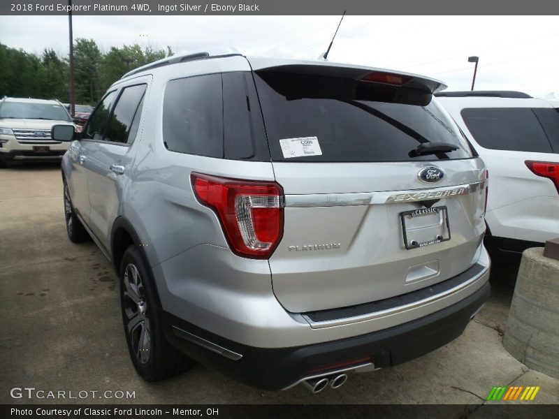 Ingot Silver / Ebony Black 2018 Ford Explorer Platinum 4WD