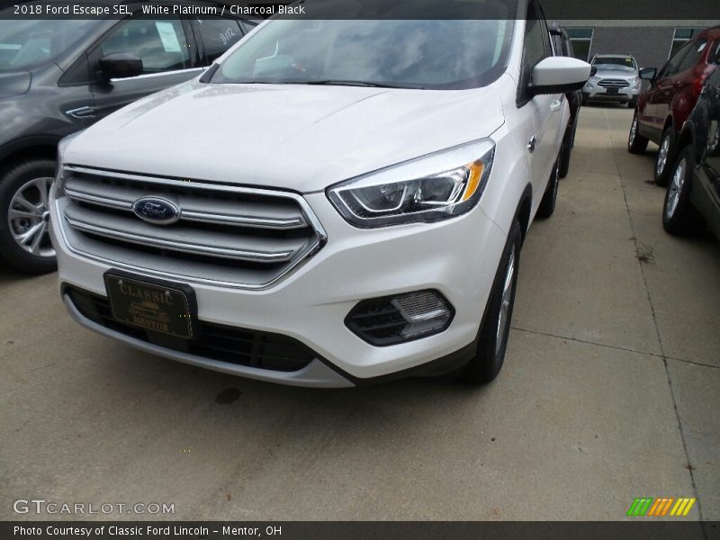 White Platinum / Charcoal Black 2018 Ford Escape SEL