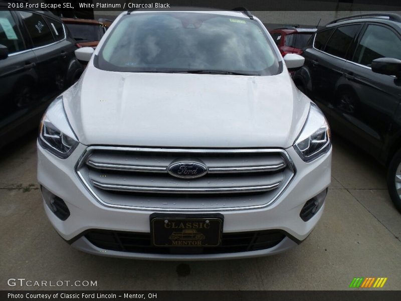 White Platinum / Charcoal Black 2018 Ford Escape SEL