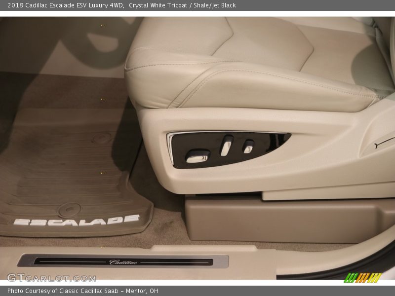 Crystal White Tricoat / Shale/Jet Black 2018 Cadillac Escalade ESV Luxury 4WD