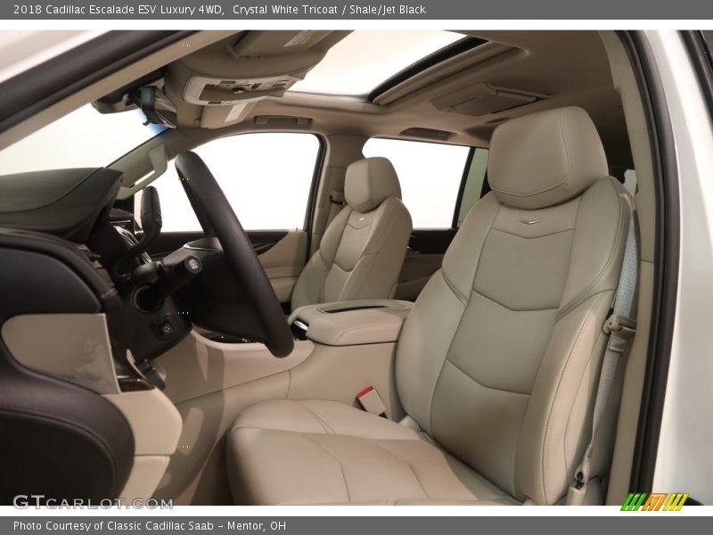 Crystal White Tricoat / Shale/Jet Black 2018 Cadillac Escalade ESV Luxury 4WD