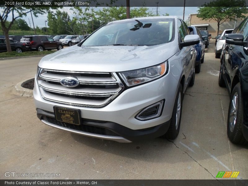 Ingot Silver / Ebony 2018 Ford Edge SEL AWD