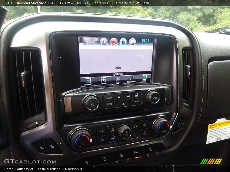 Centennial Blue Metallic / Jet Black 2018 Chevrolet Silverado 1500 LTZ Crew Cab 4x4