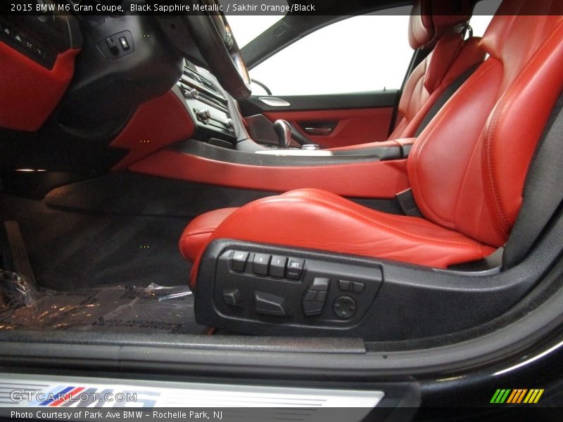 Black Sapphire Metallic / Sakhir Orange/Black 2015 BMW M6 Gran Coupe