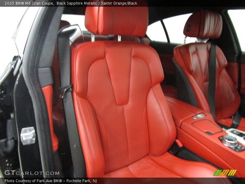 Black Sapphire Metallic / Sakhir Orange/Black 2015 BMW M6 Gran Coupe