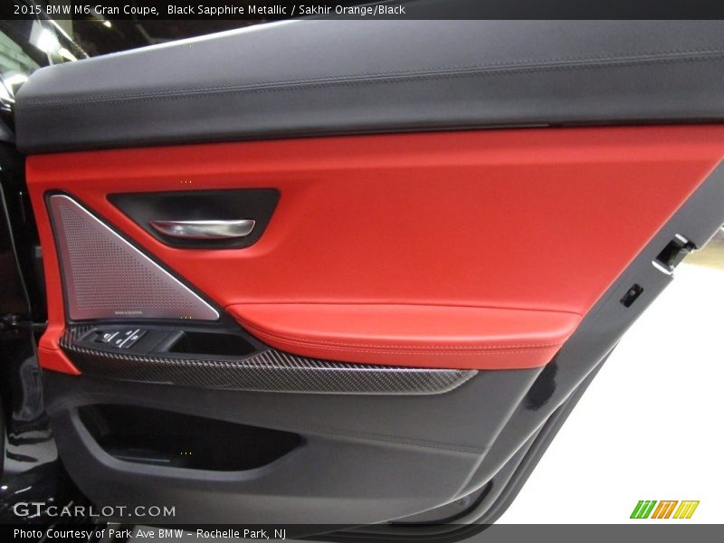 Black Sapphire Metallic / Sakhir Orange/Black 2015 BMW M6 Gran Coupe