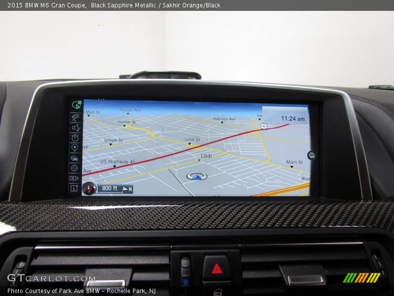 Black Sapphire Metallic / Sakhir Orange/Black 2015 BMW M6 Gran Coupe