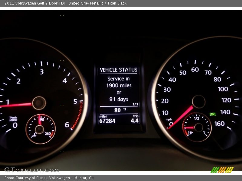 United Gray Metallic / Titan Black 2011 Volkswagen Golf 2 Door TDI